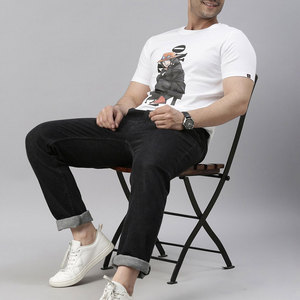 Camiseta de algodón 100% para hombre, personalizada, de gran tamaño, ajustada, antibolitas, teñida lisa, estampado comprimido, patrón sólido - Product Image 4