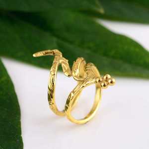 New Latest Design Boho Swirl Armor <b>Ring</b> Tribal Brass <b>Rings</b> Women 18k Gold Plated Floral <b>Statement</b> Jewelry Wholesale/OEM/ODM - Product Image 4