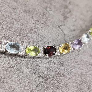 Bracelet pour femme en argent sterling 925 fait main avec pierres précieuses naturelles topaze citrine péridot améthyste grenat bijoux de mariage - Product Image 4