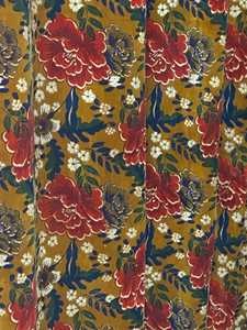 Cortinas de Terciopelo de Algodón Amarillo Mostaza con Estampado Floral, Cortinas Botánicas Vintage, Decoración del Hogar Estilo Cottagecore Retro Chic, Terciopelo Vintage - Product Image 3
