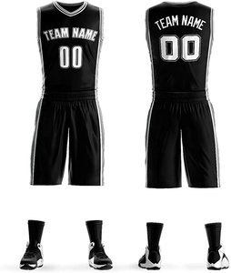 Uniformes de basket-ball pour adultes, de conception OEM de nouveau style pour hommes, grande taille, vêtements de basket-ball à séchage rapide sublimés - Product Image 4