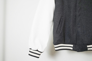 High Trend Luxury Men's Baseball Varsity Jacket Premium Quality <b>Wool</b>/Polyester Sleeves Spring Season Letter Pattern Breathable - Product Image 6