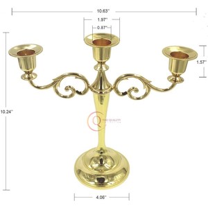 Décor à la maison candélabres en métal superbe qualité bougeoirs candélabres uniques en or poli table de mariage pot de bougie décoratif - Product Image 6