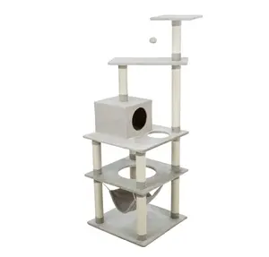 THPCT-0058 Simple Easy assemble Pet House Tower for Indoor Cat Furniture Center Play and Sleep For Cat