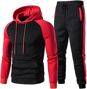 Derniers modèles de vêtements de jogging d'entraînement pour hommes Camo Color Block Hoodie Jogger Sets 100% Cotton New Solid Brand Tracksuits OEM - Product Image 2