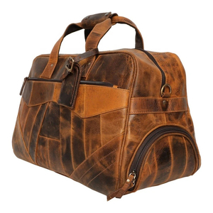 Bolsa de Viaje de Fin de Semana de Cuero con Cierre de Cremallera, Diseño Resistente - Product Image 3