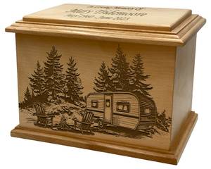 Urne funéraire de camping Urne funéraire en bois de camping de taille adulte Urne funéraire en bois de camping personnalisée avec gravure - Product Image 6