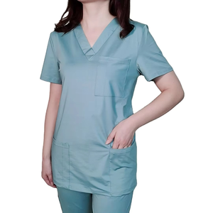 Ensemble d'uniformes de jogging d'été pour femmes-Ensemble d'uniformes de beauté d'infirmière à manches courtes et col en V - Product Image 5