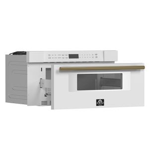 Microondas Empotrable Espresso 30-1.6 cu-ft. en Blanco con Tiradores de Latón Antiguo - ¡El Más Vendido! - Disponible - Product Image 3