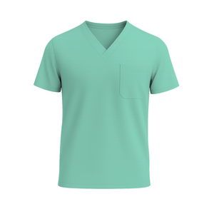 ชุดเครื่องแบบโรงพยาบาลผ้าคอตตอนสแปนเด็กซ์พร้อมกระเป๋าชุดยูนิฟอร์มผ้าสครับคอวีแนวตรงใส่สบายน้ำหนักเบา - Product Image 1