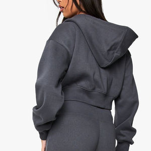Haut court à capuche zippé pour femme en tissu doux, prix avantageux pour les acheteurs en gros, avec design élégant et de haute qualité / Survêtement 2026 - Product Image 5