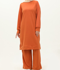 Dernier design personnalisé de vêtements de sport musulmans, vêtements de sport modestes, vêtements de sport traditionnels amples de couleur unie, vêtements de sport musulmans pour femmes avec logo - Product Image 2