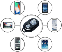 Tombol kamera pelepasan rol eksternal, tombol ab kontrol swafoto kamera nirkabel gigi biru shutter ponsel remote untuk ponsel dan android