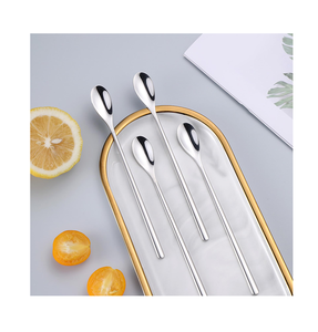 ช้อนผสมค็อกเทลบาร์โลหะสีทองช้อนยาวพร้อมช้อนคนค็อกเทลแบบเกลียว - Product Image 2