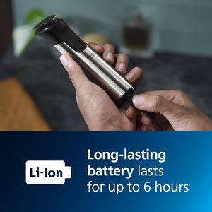 เครื่องโกนหนวด Norelco Philips Multigroom 9000 Series, เครื่องตัดแต่งขนอเนกประสงค์, เครื่องเล็มหนวดเคราและตัดผม, ชุดอุปกรณ์ดูแลผู้ชาย 25 ชิ้น/27 ระดับความยาว - Product Image 3