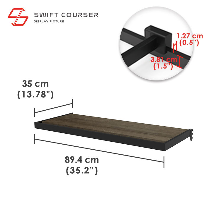Frame (Black) + Wood Shelf (Dark Brown)