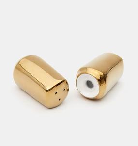 Juego de Dos Saleros de Metal Pulido Brillante, Utensilios de Cocina de Acero Inoxidable de la Mejor Calidad, Saleros de Mesa para Condimentos - Product Image 1