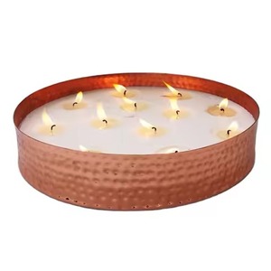 Nouveau design pot bougie en cuivre pur pour la décoration de table de fête de mariage pot de bougie votive pour la décoration - Product Image 6