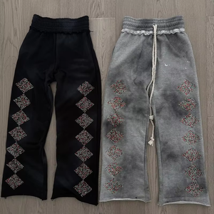 Conjunto de Sudadera con Capucha y Pantalones Deportivos para Hombre, Estampado Personalizado, Lavado, con Pedrería, para Invierno - Product Image 5