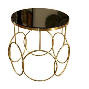 Multi-functional Gold Plated Nested Table With Black Colored Glass Top Canteens and Restaurant Coffee TableHome Decoration - Product Image 6