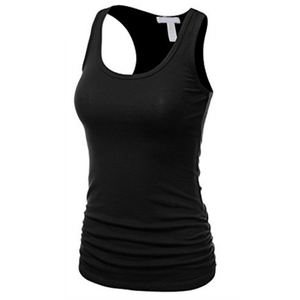 Débardeur blanc uni respirant pour musculation, en Spandex/Polyester, sans manches, style club sexy, pour l'été, sport et fitness, personnalisable pour femme - Product Image 3