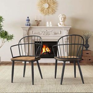 Juego de sillas de comedor Drats de 2 acabados de abedul acentuados, respaldo de cubo, marco de metal para cocina y comedor. - Product Image 5