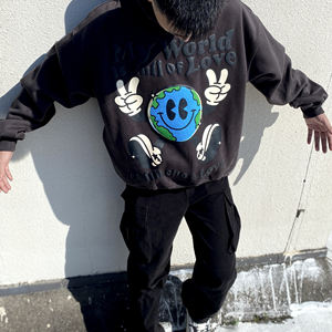 Buena Venta Algodón Poliéster Fleece Pullover Hoodie Custom 3D Puff Print Invierno Sudaderas En Relieve Logo Pocket Hombres - Product Image 3