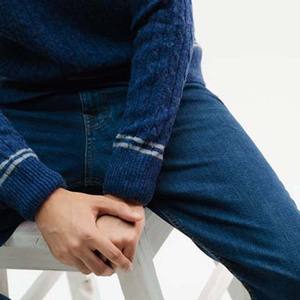 <b>Cable</b> Knit Cricket Sweater Solid Wool Liner Casual Winter Wear Long <b>Sleeves</b> Print - Product Image 2