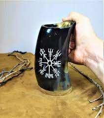 Mug à boire classique en corne de buffle avec poignée, artisanal et luxueux, idéal pour les cadeaux, les fêtes, les hôtels et les cadeaux d'affaires. - Product Image 4