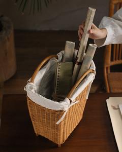 Nouveauté Panier en rotin haut Panier de rangement en osier rustique naturel pour l'organisation de la maison Fournisseur du Vietnam - Product Image 4