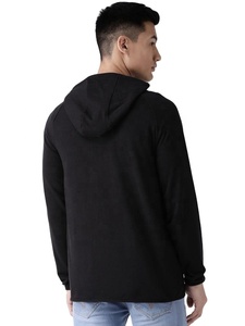 Fashion Boxy Cropped <b>Fleece</b> Cotton Full Zip Up <b>Black</b> Hoodie Custom Logo Acid Washed Hoodies For Men - Product Image 3