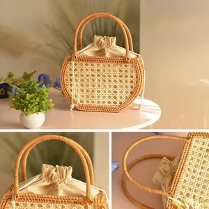 2024 xu hướng nóng Châu Âu Túi Mây Bali làm bằng tay bằng gỗ Crossbody Vai Tote chuỗi Vải Du Lịch phụ nữ - Product Image 2