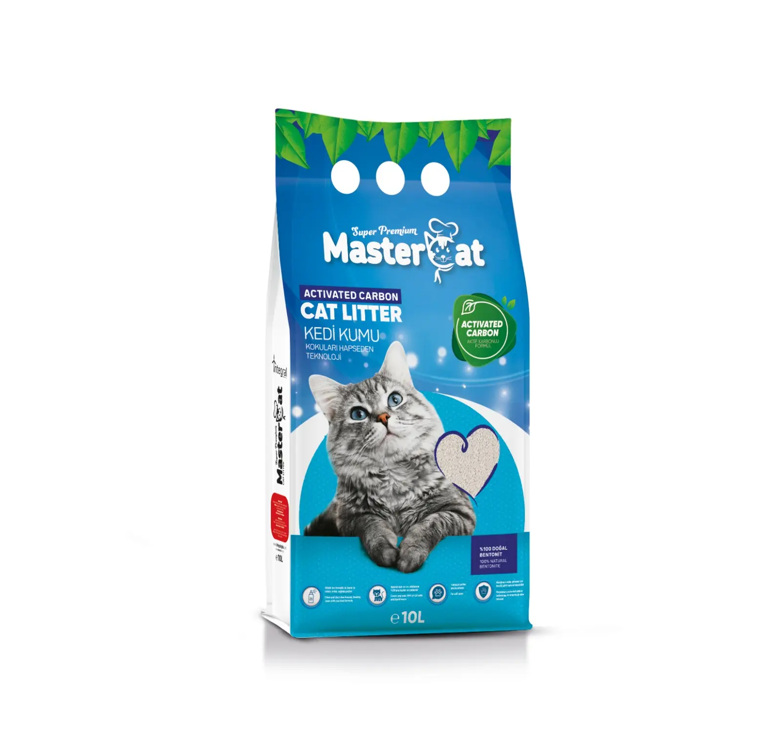 Toptan MasterCat yüksek kalite kedi kumu güçlü topaklanma özelliği ile hızlı aktif karbon bentonit kum