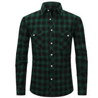 Kemeja Flanel Pria Kasual Custom Langsung dari Pabrik, Pewarnaan Benang, 100% Katun, Lengan Panjang, Anti Kusut, Bernapas Tinggi, Cepat Kering
