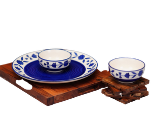 Assiette de service en céramique, plat et plateau de grande taille pour vaisselle plats faits à la main - Product Image 3