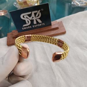 Brazalete de Cobre Trenzado Resistente, Ajustable, Abierto, Artesanal, Ligero, de Dos Tonos, para Hombre y Mujer - Product Image 3