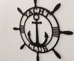 Rueda de Barco Náutica Hecha a Mano de Alta Calidad, Decoración Náutica Personalizada con Ancla y Timón Metálicos - Product Image 2