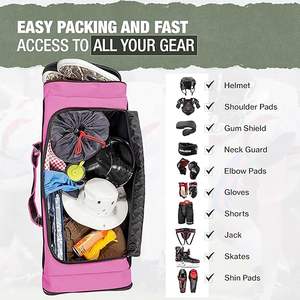 Sac de hockey sur glace brodé avec logo d'équipe personnalisé sacs de hockey Oxford en tissu résistant à l'usure et à l'eau - Product Image 4