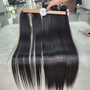 Ventes en gros de mèches lisses transparentes HD avec fermeture en dentelle 5x5, lisses et soyeuses, 100% cheveux humains bruts, perruques pour femmes noires - Product Image 3