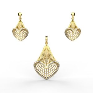 Ishi ชุดจี้เพชร18K สีทองสำหรับปลูกในห้องทดลอง - Product Image 1