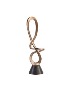 Sculpture Moderne en Aluminium Doré Faite à la Main, Pièce d'Art Abstraite, Nouveauté, Design Contemporain, Décoration de Salon - Product Image 1