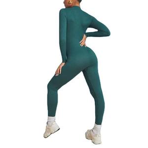 Mono de yoga para gimnasio transpirable hecho a medida para mujer, ropa de calle suave y sostenible, deportes con patrón sólido, servicio OEM disponible - Product Image 5