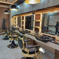 Miroir de Salon de Coiffure Commercial de Luxe Moderne en Bois Véritable, Réglable, Élégant et Durable avec Piétement Métallique – Modèle d'Usine 316 pour Barbiers