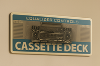 Plaque Murale Vintage en Métal Aluminium, Design Rétro Cassette Deck, Décoration Murale Art Déco, Nature Morte Rectangulaire, Thème Mariage Anniversaire, Extra