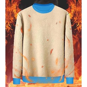 Sherpa <b>Fleece</b> Crewneck <b>Sweatshirt</b> Warm Sherpa <b>Lined</b> Heavy Thicken Winter Pullover <b>Sweatshirt</b> - Product Image 2