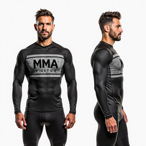 MMA and Compression Fit <b>Rash</b> <b>Guard</b> Full and Short Sleeve Custom Design for Training Wear kimono de jiu jitsu - Product Image 5