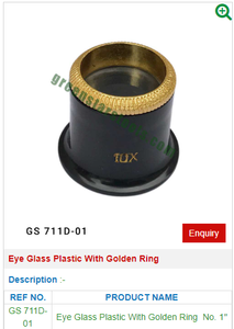 Lupas de plástico GS 711D-01 con cristal de ojo de anillo dorado para herramientas de joyería Trabajo de precisión de aumento - Product Image 2