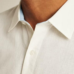 Chemise habillée pour homme en coton 100% anti-boulochage, durable, à manches courtes, style urbain printemps, haute qualité, vente en gros - Product Image 2