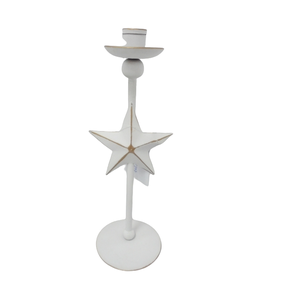 Bougeoir en fer personnalisé en vrac blanc avec or Style classique pour Noël Bougeoir décoratif pour la décoration de mariage - Product Image 1