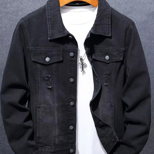 La mejor chaqueta vaquera para hombre Tendencias Vintage desgastada Versatilidad elegante y duradera Dominando el aspecto Chaquetas vaqueras para hombre - Product Image 1